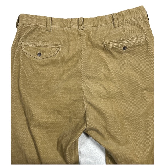 Polo Ralph Lauren Corduroy Pants Mens 36 Tan Preppy Pleated Cuffed Academic - Picture 4 of 6